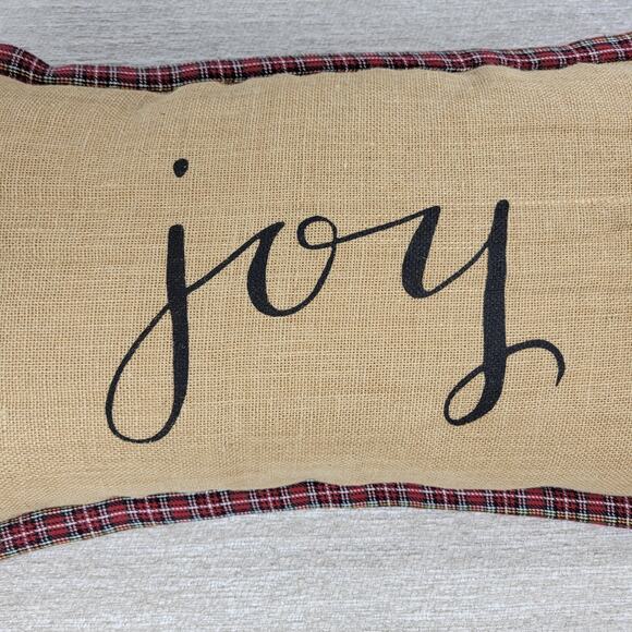 Vtg Newport Joy Lumbar Pillow 24” Plaid Trim Down Filled Holiday Christmas Decor - Picture 4 of 13